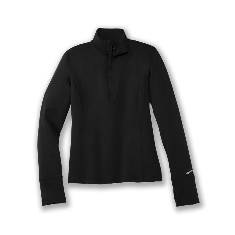 Brooks DASH 1/2 ZIP Running Jackets Womens Sale - Black (ULQ106597)